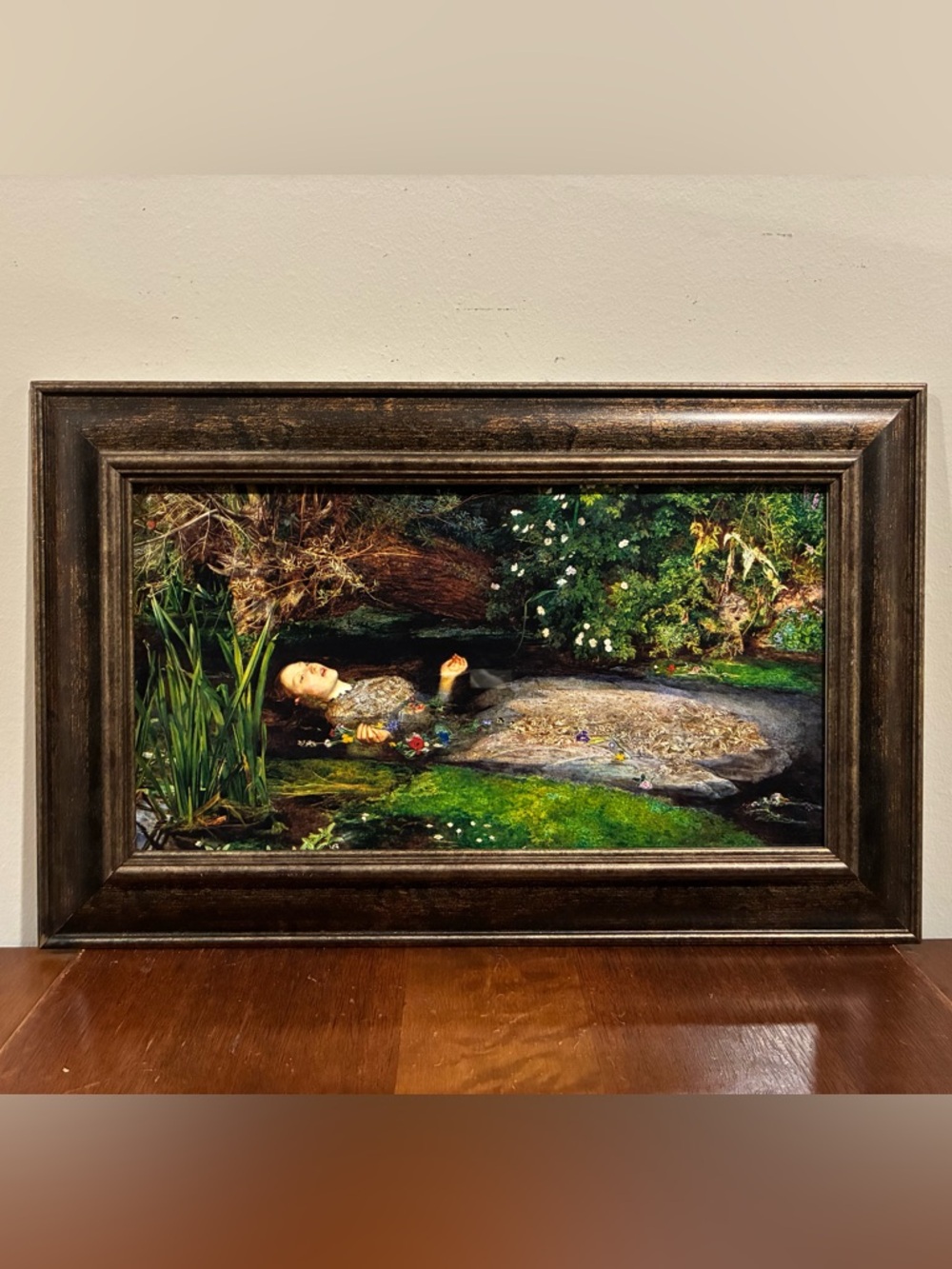 Death of Ophelia John Everett Millais Bronze Framed Print 16x10 Hamlet Wall Art
